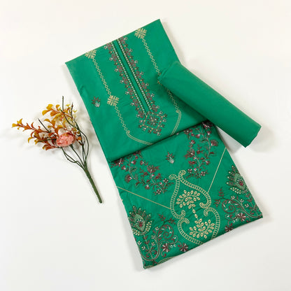 Ethnic Plain Emb Shirt & Trouser Lawn 2PC