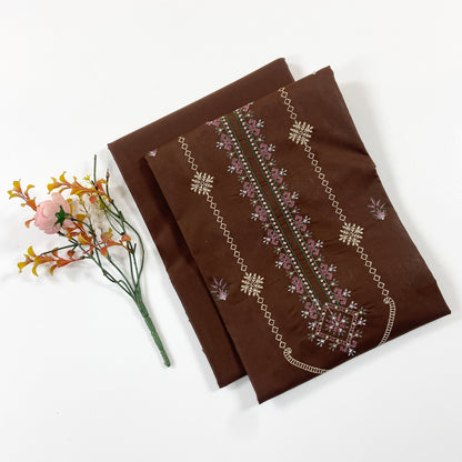 Ethnic Plain Emb Shirt & Trouser Lawn 2PC