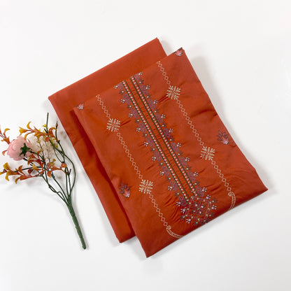 Ethnic Plain Emb Shirt & Trouser Lawn 2PC