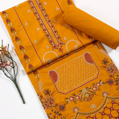 Ethnic Plain Emb Shirt & Trouser Lawn 2PC