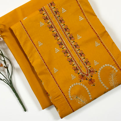 Ethnic Plain Emb Shirt & Trouser Lawn 2PC