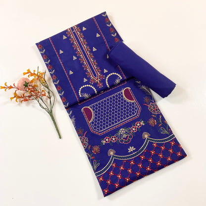 Ethnic Plain Emb Shirt & Trouser Lawn 2PC
