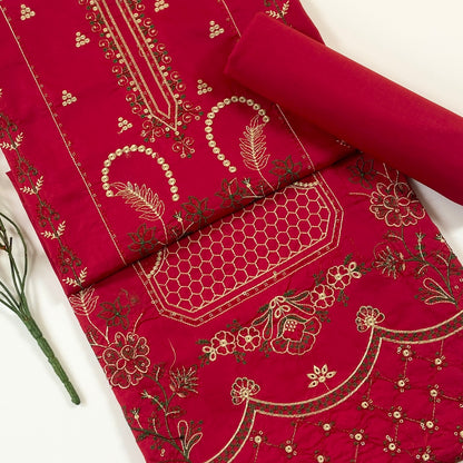 Ethnic Plain Emb Shirt & Trouser Lawn 2PC