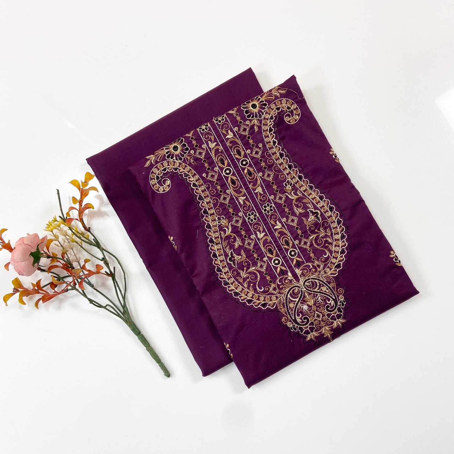 Cross Stitch Plain Emb Shirt & Trouser Lawn 2PC
