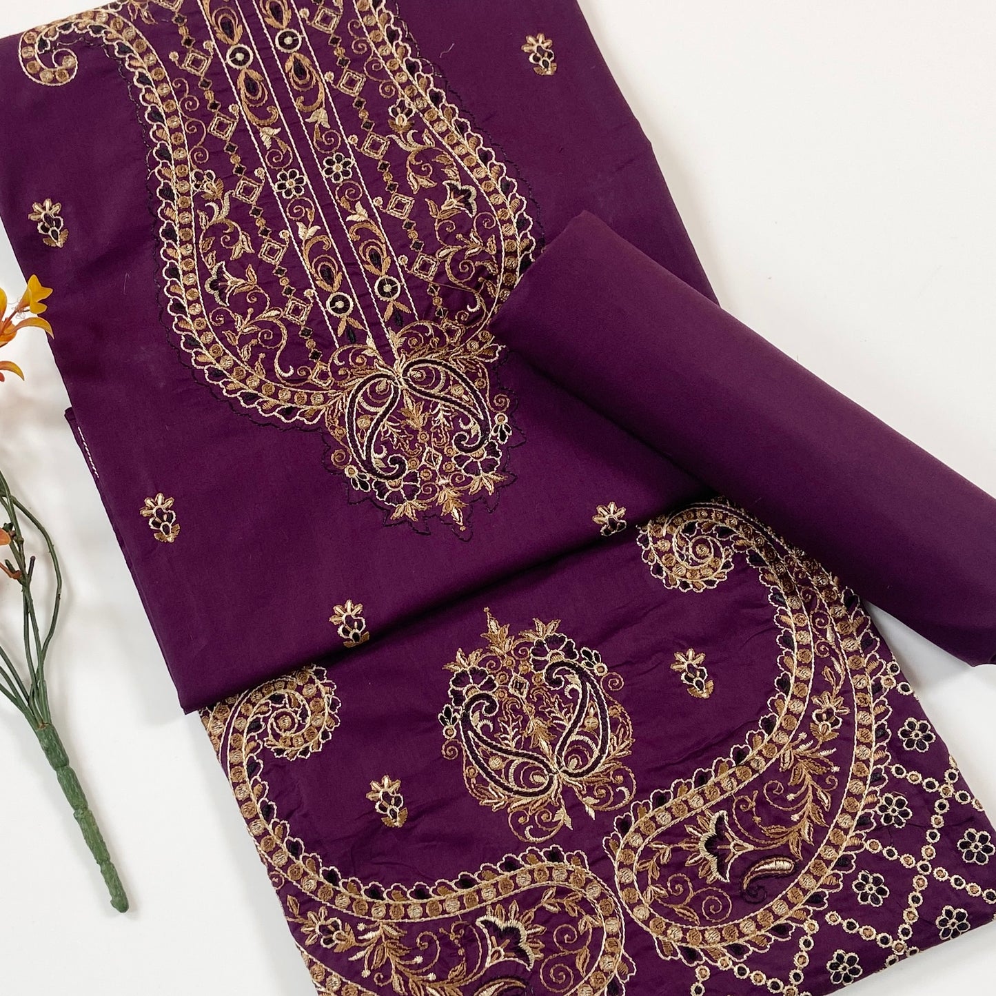 Cross Stitch Plain Emb Shirt & Trouser Lawn 2PC