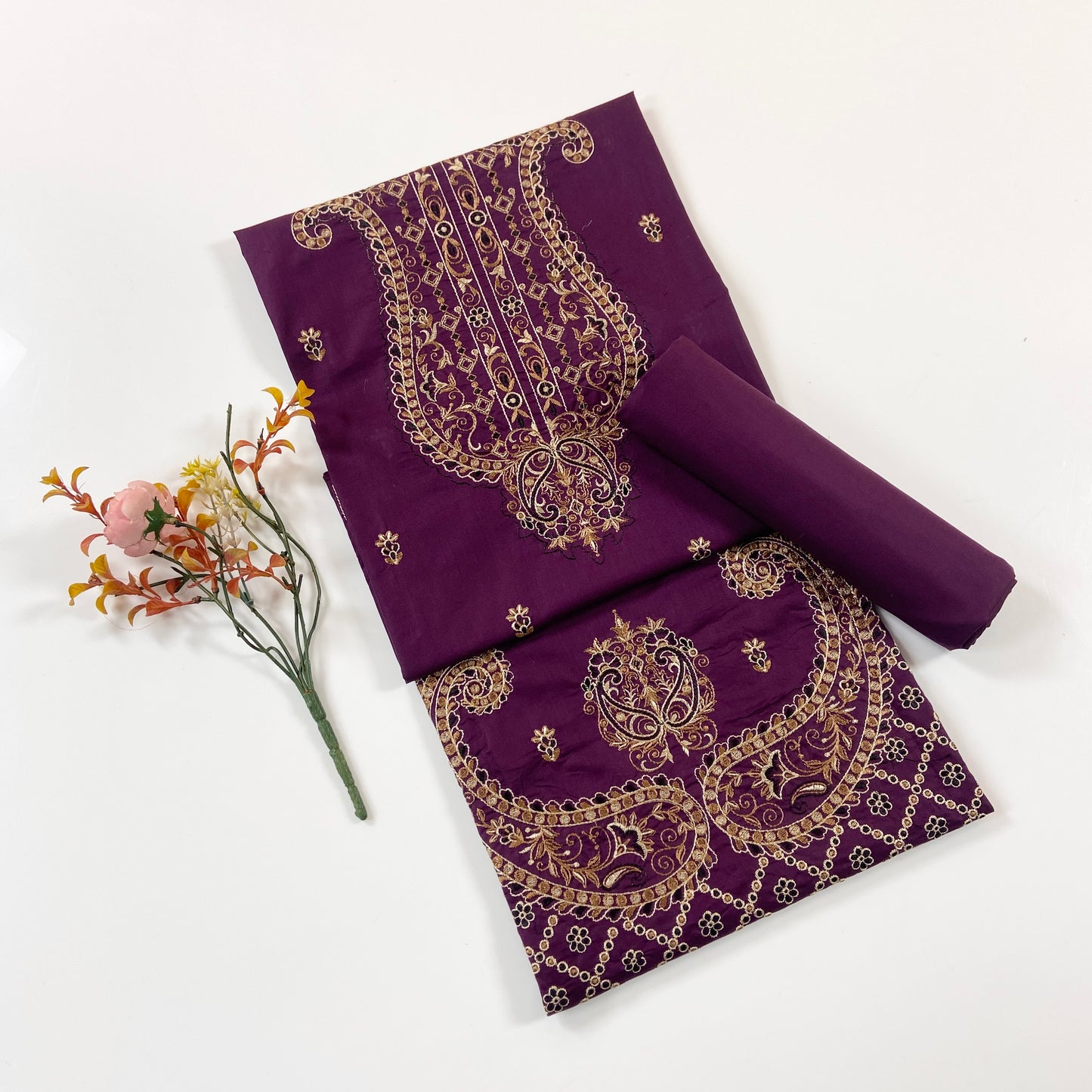 Cross Stitch Plain Emb Shirt & Trouser Lawn 2PC
