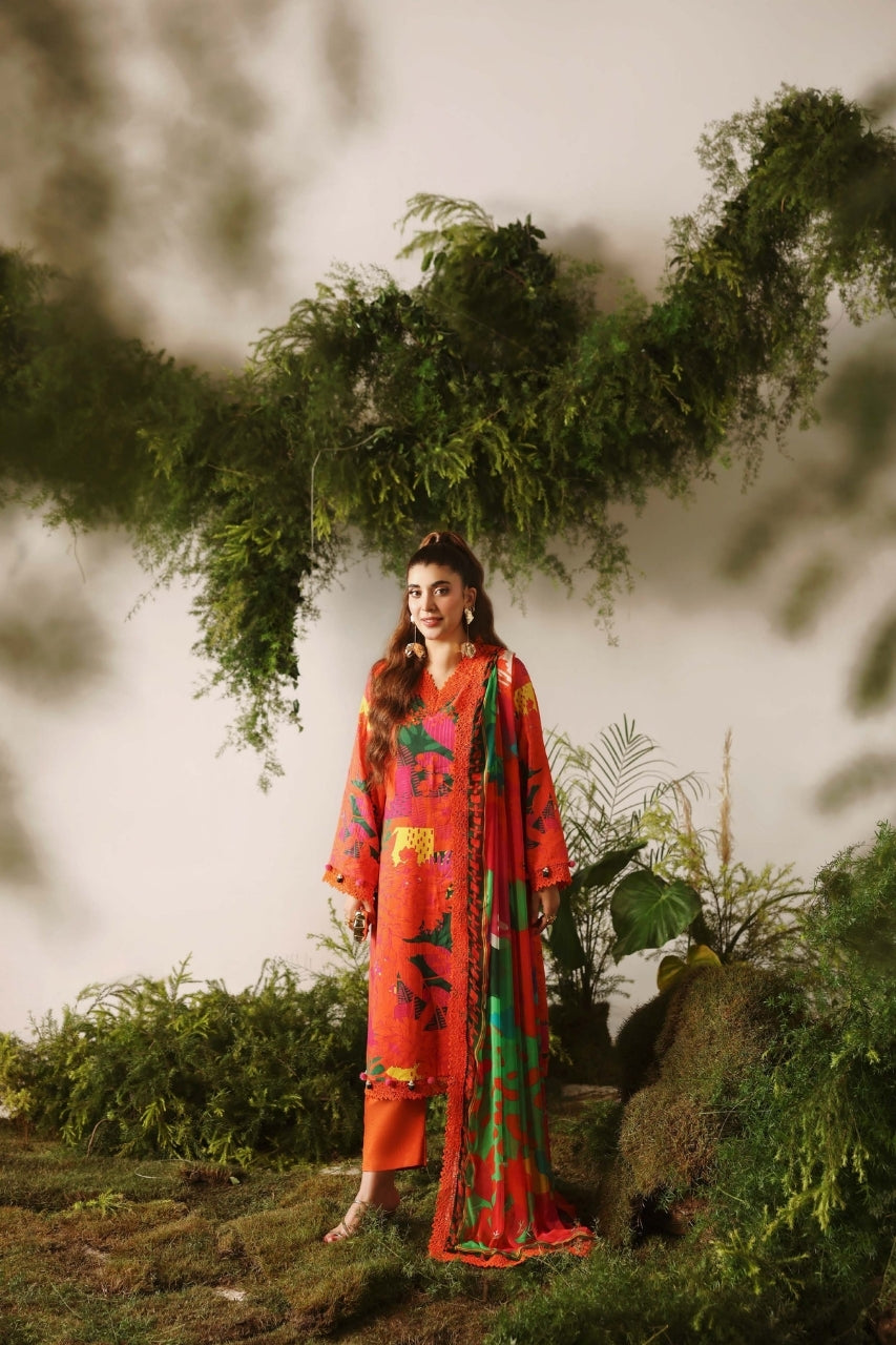 Bloom & Vogue By Naqsh Digital Printed Self Jacquard Viscose 3PC