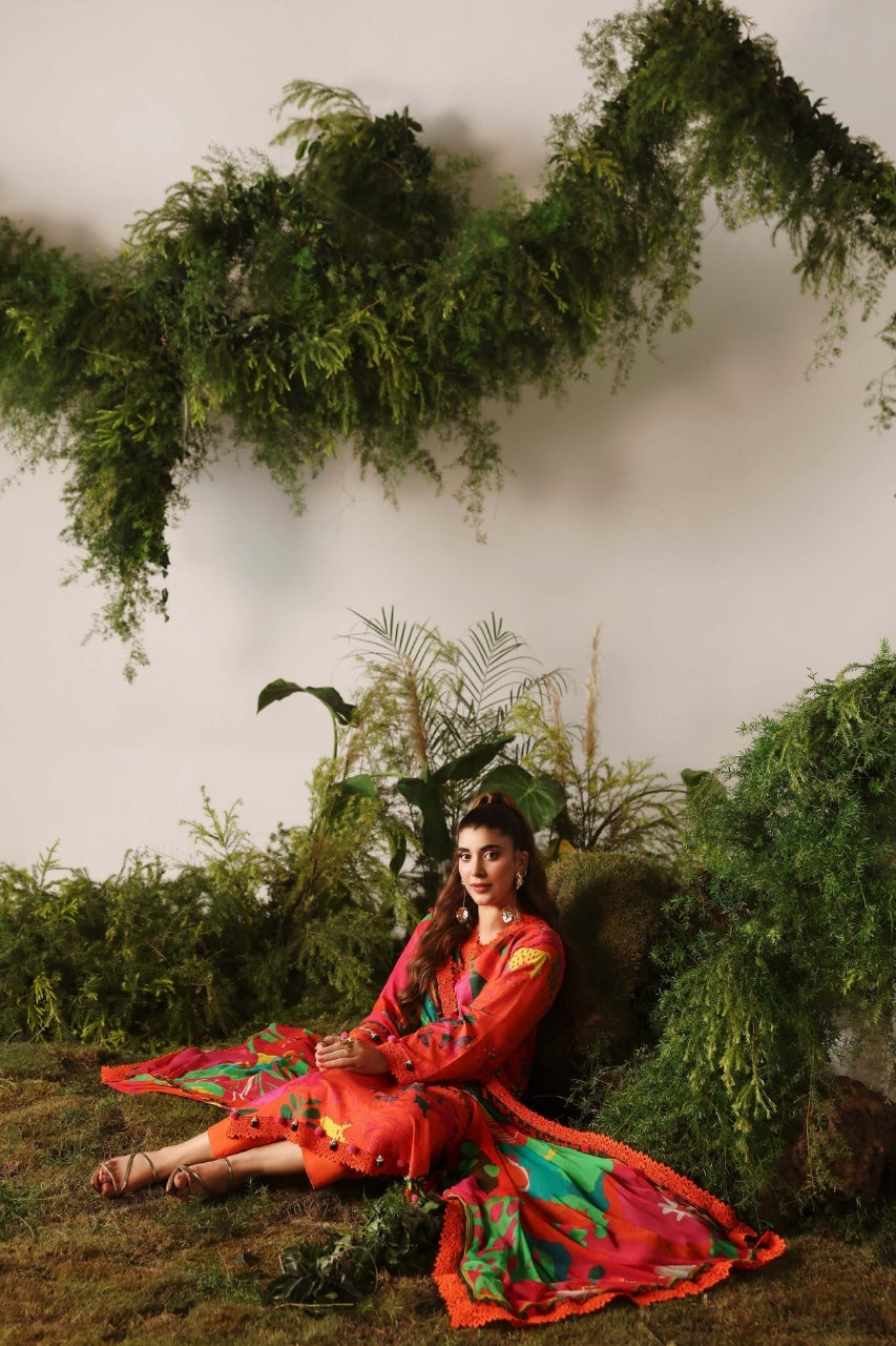 Bloom & Vogue By Naqsh Digital Printed Self Jacquard Viscose 3PC