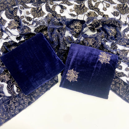 Bareeze Velvet Shawl With Aplic Work 3PC