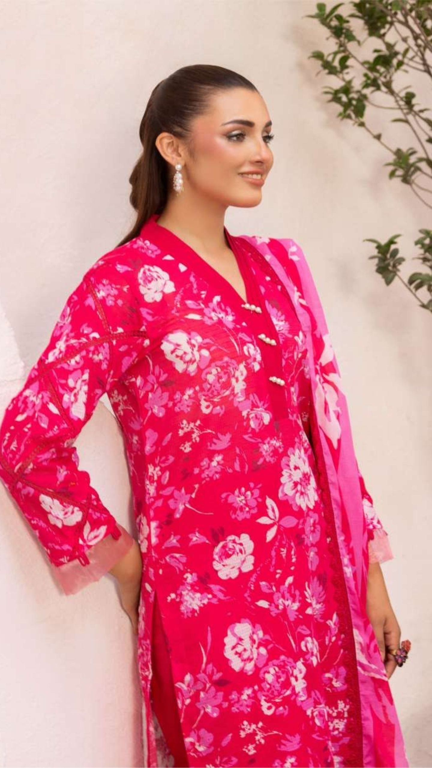 Coral Premium Doria Printed Lawn 3-PC