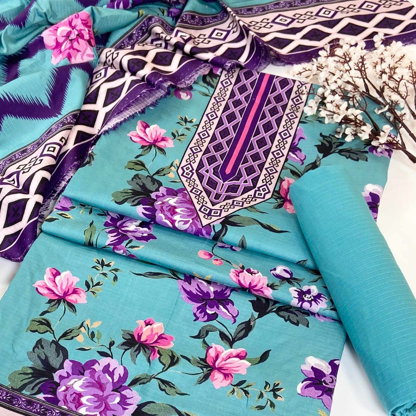 Kayseria Digital Printed Bana Dora Linen 3PC