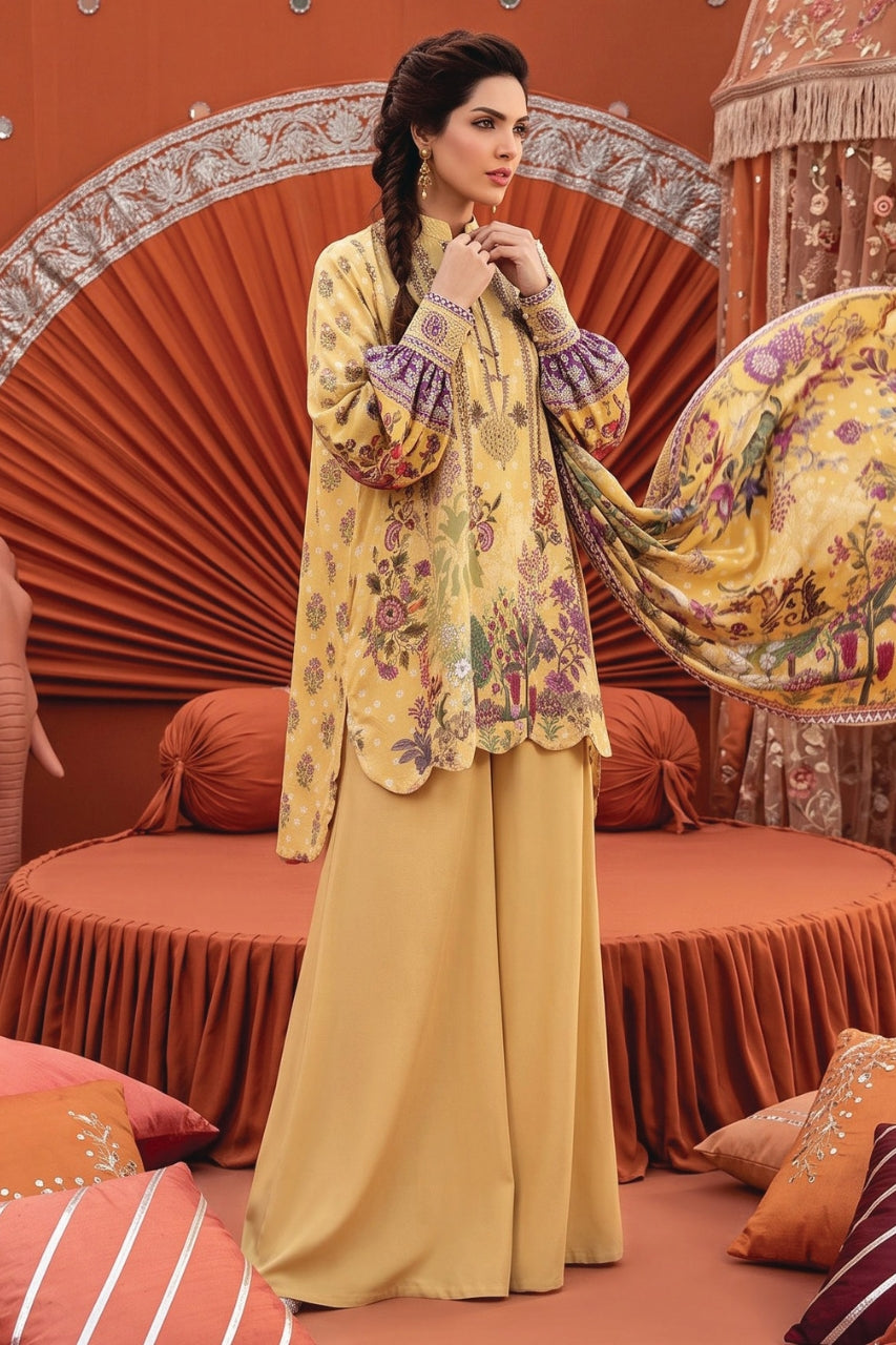 Zesh Printed Velvet Dora Viscose 3PC