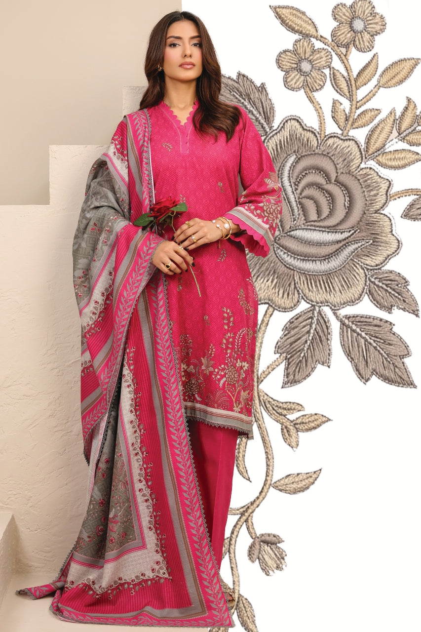 Raqs By Uneq Digital Printed Slub Khaddar 3PC