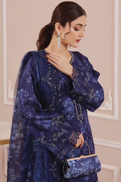 Sharjeena | Dressline | Semi-Stitched -Organza