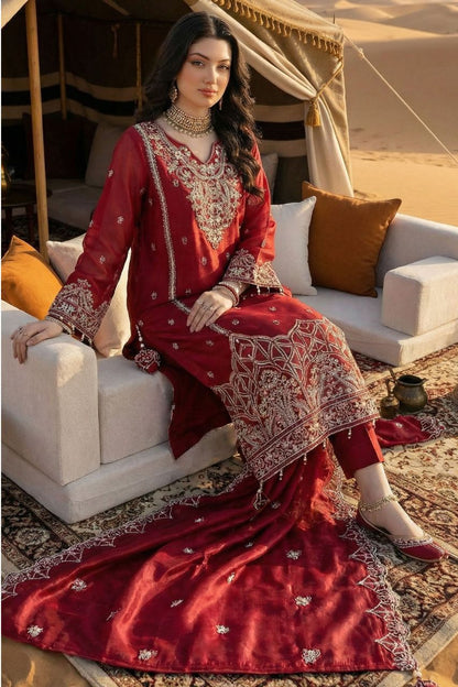 Fatima Bano | Zarqoon | Emb Organza-3PC