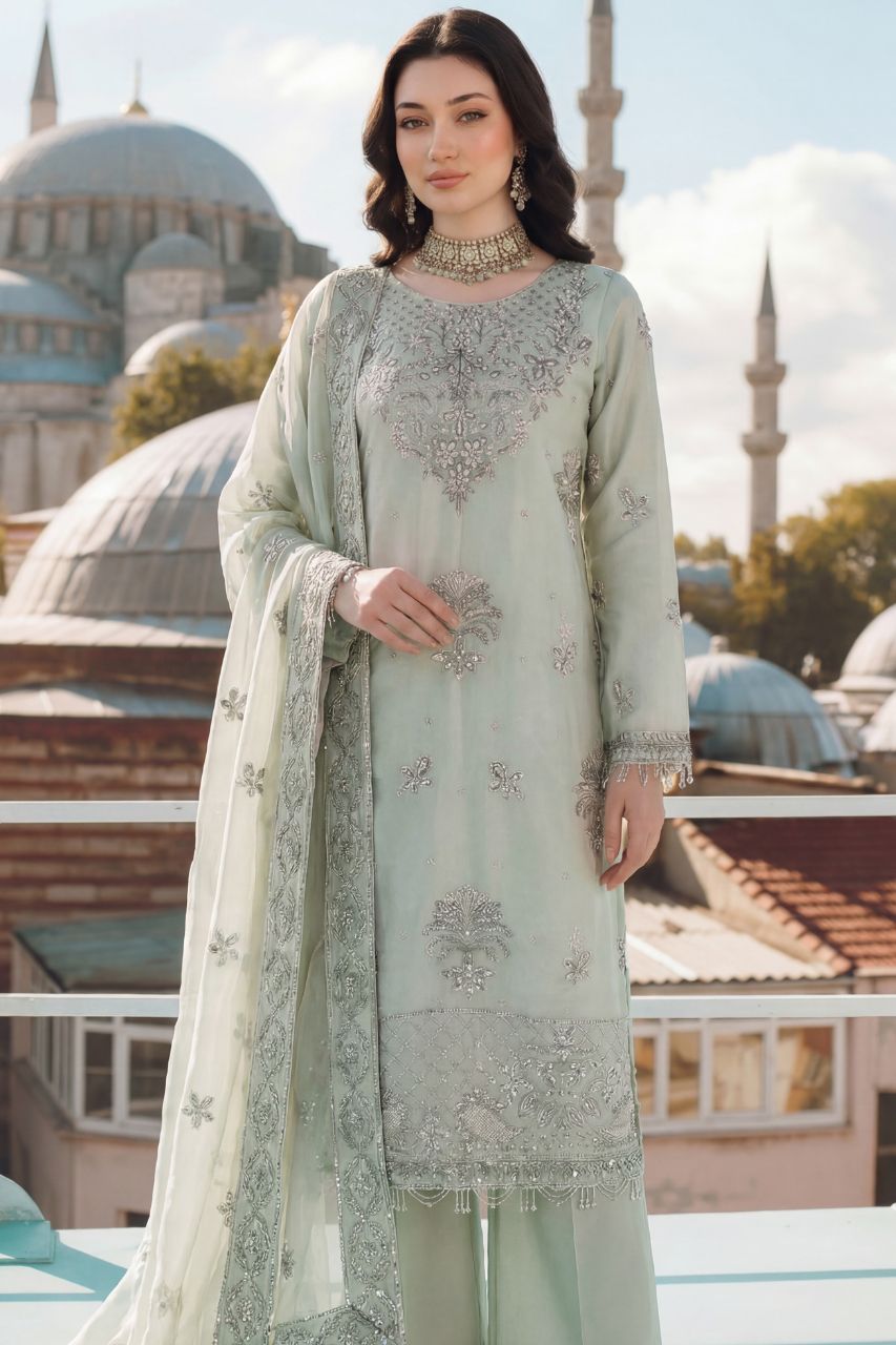 Poshak | Dressline | Emb Silk -3PC