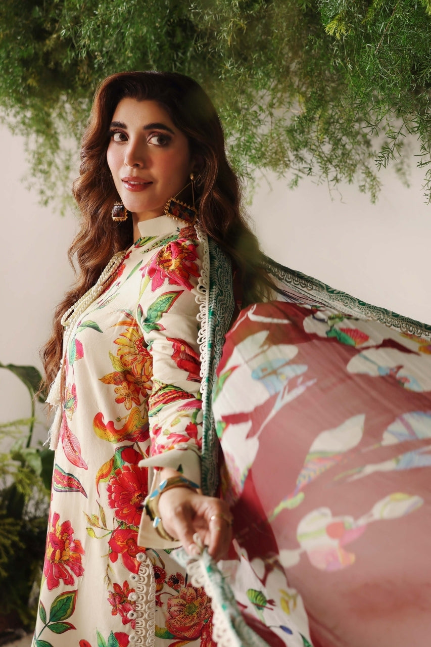 Bloom & Vogue By Naqsh Digital Printed Self Jacquard Viscose 3PC