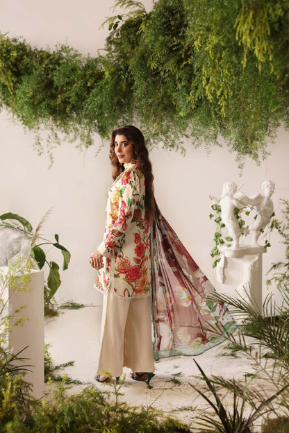 Bloom & Vogue By Naqsh Digital Printed Self Jacquard Viscose 3PC