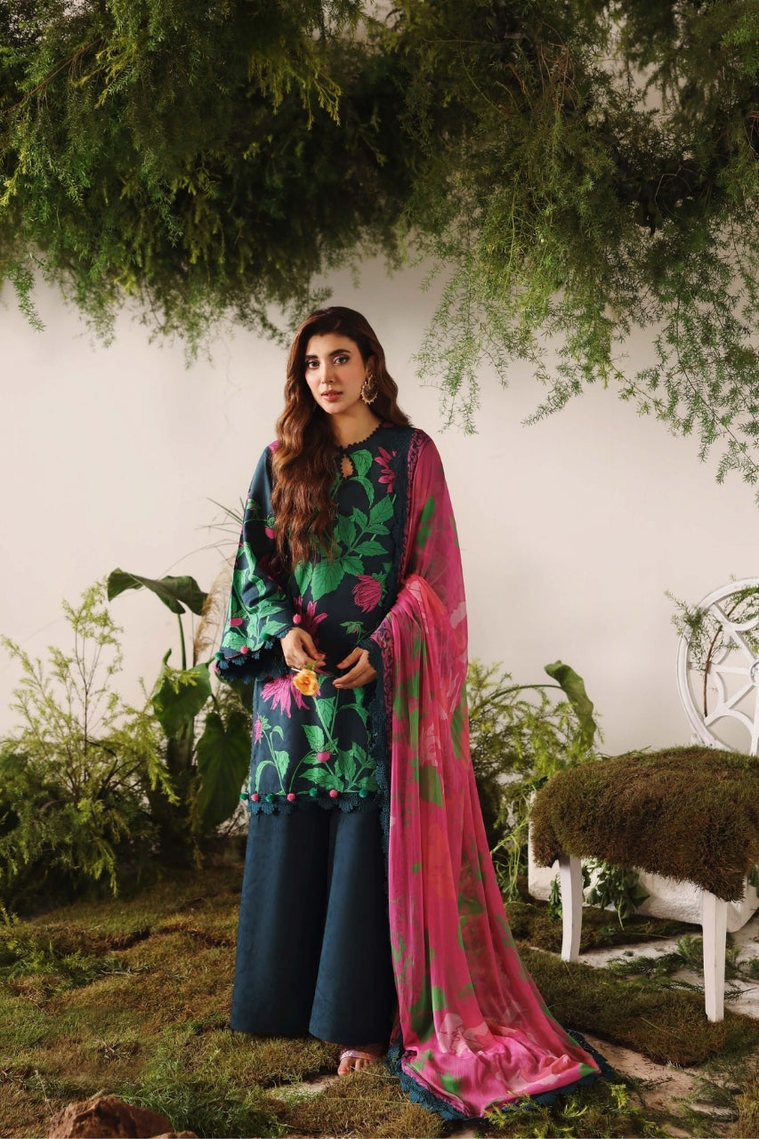 Bloom & Vogue By Naqsh Digital Printed Self Jacquard Viscose 3PC