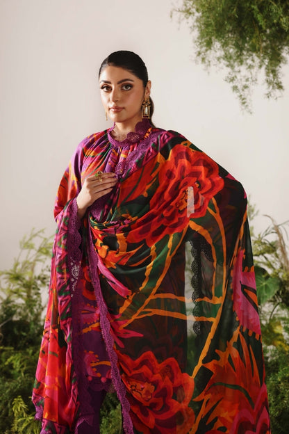 Bloom & Vogue By Naqsh Digital Printed Self Jacquard Viscose 3PC