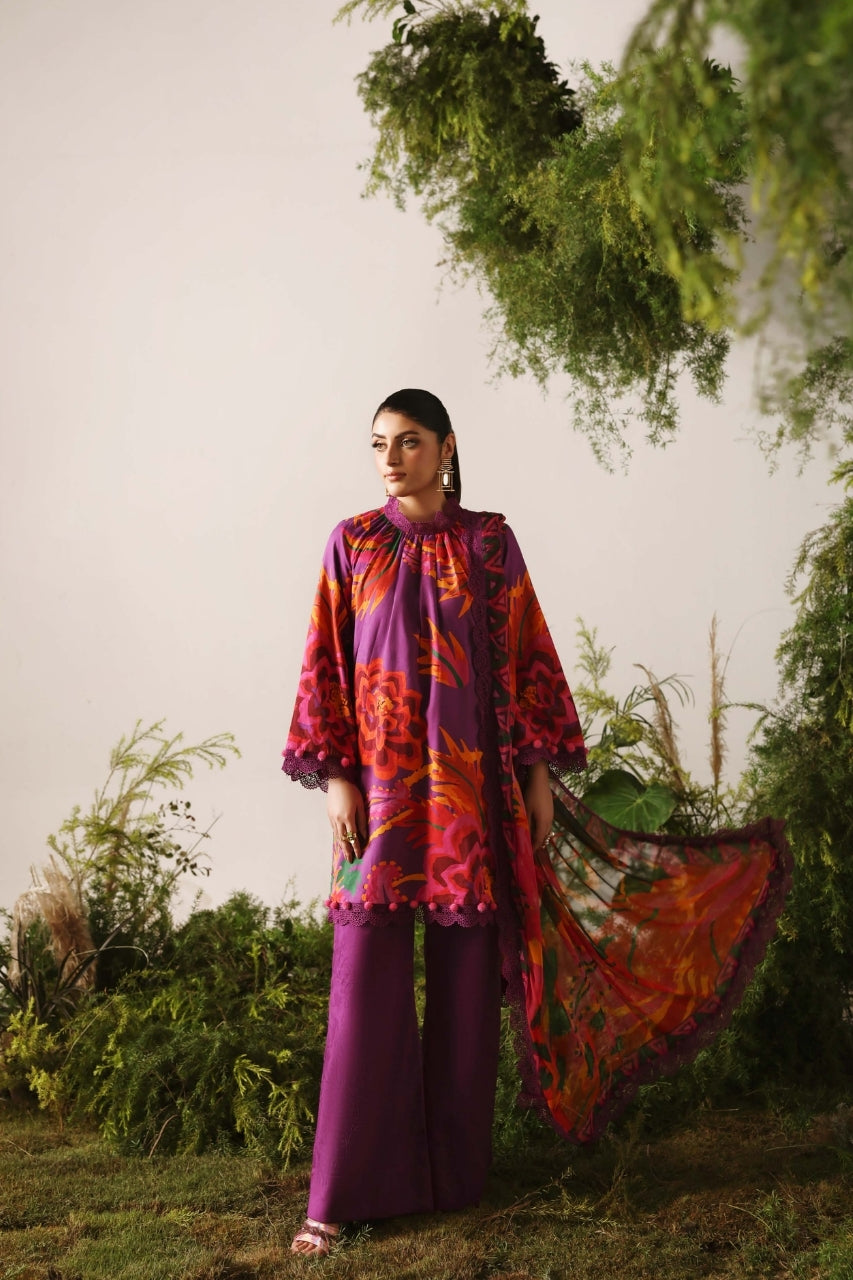 Bloom & Vogue By Naqsh Digital Printed Self Jacquard Viscose 3PC