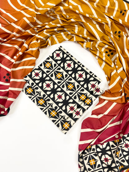 Mix Brand German Linen Printed 3PC