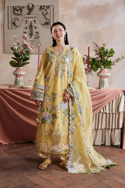 Laam Plain Emb Dhanak 3-Piece Suit
