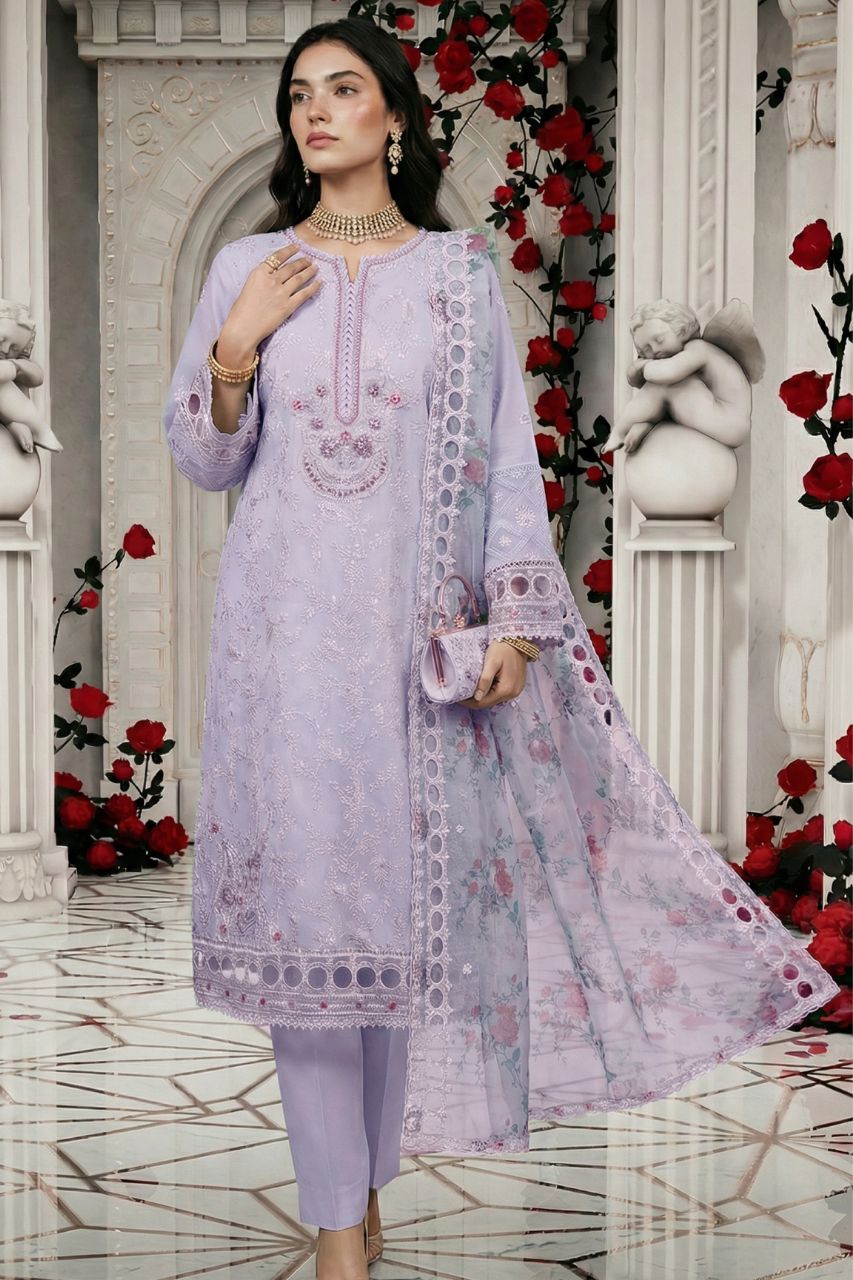 Crystal By Dressline | Semi-Stitched | Organza