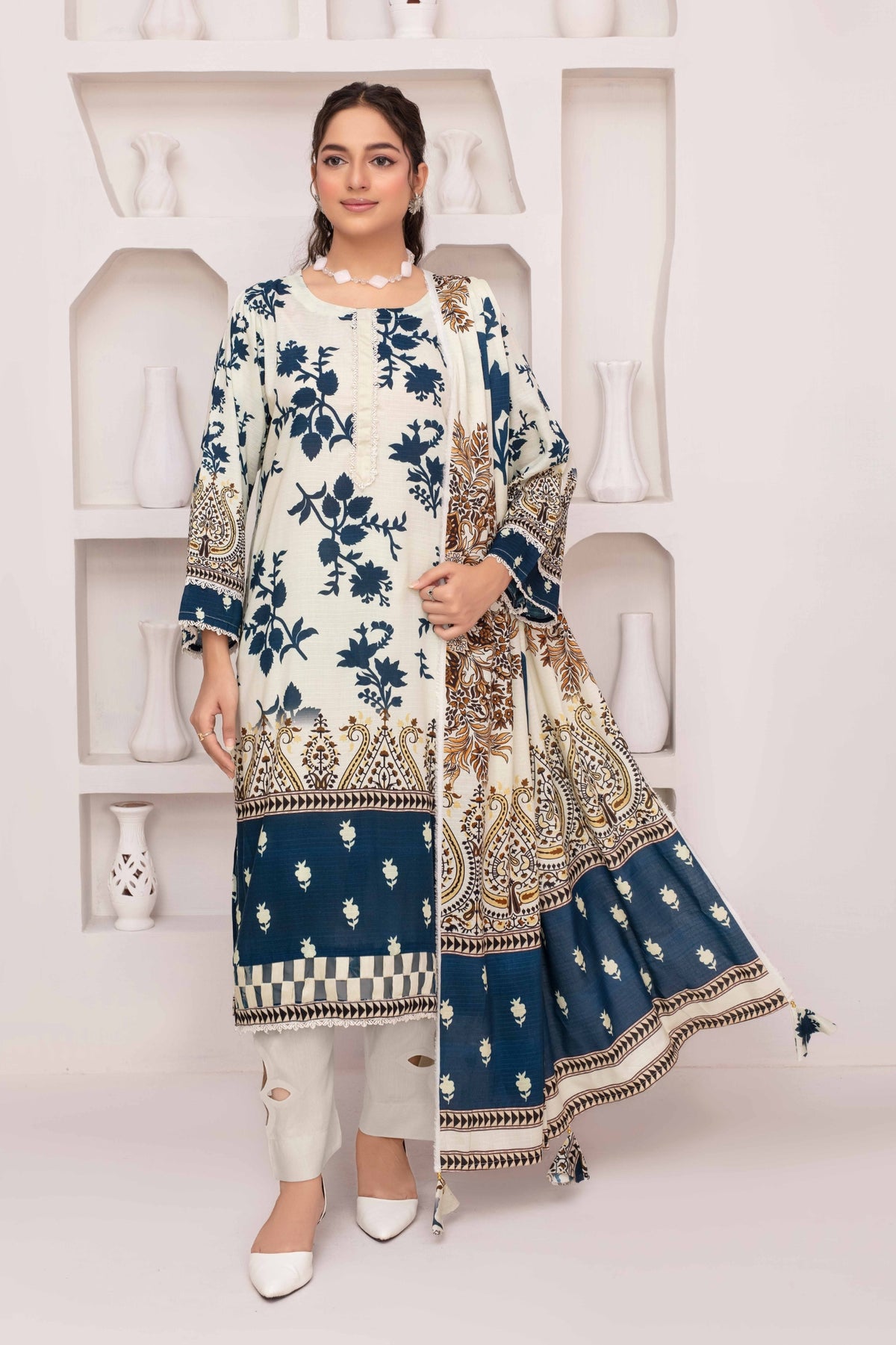 Fabiha By Feroza Digital Printed Bana Dora Staple Linen 3PC