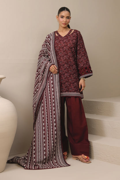 Raqs By Uneq Digital Printed Slub Khaddar 3PC