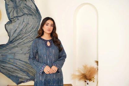 Meharbano By Anaya Noor Cambric Jacquard Emb 3PC