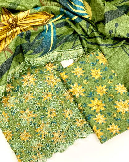 Bareeze Embroidered Dhanak 3PC