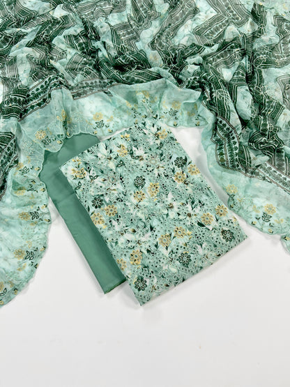 Riwayat Embroidered Lawn With Chiffon Dupatta 3PC