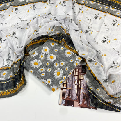 Almeerah Digital Printed Stripe Dora 3PC