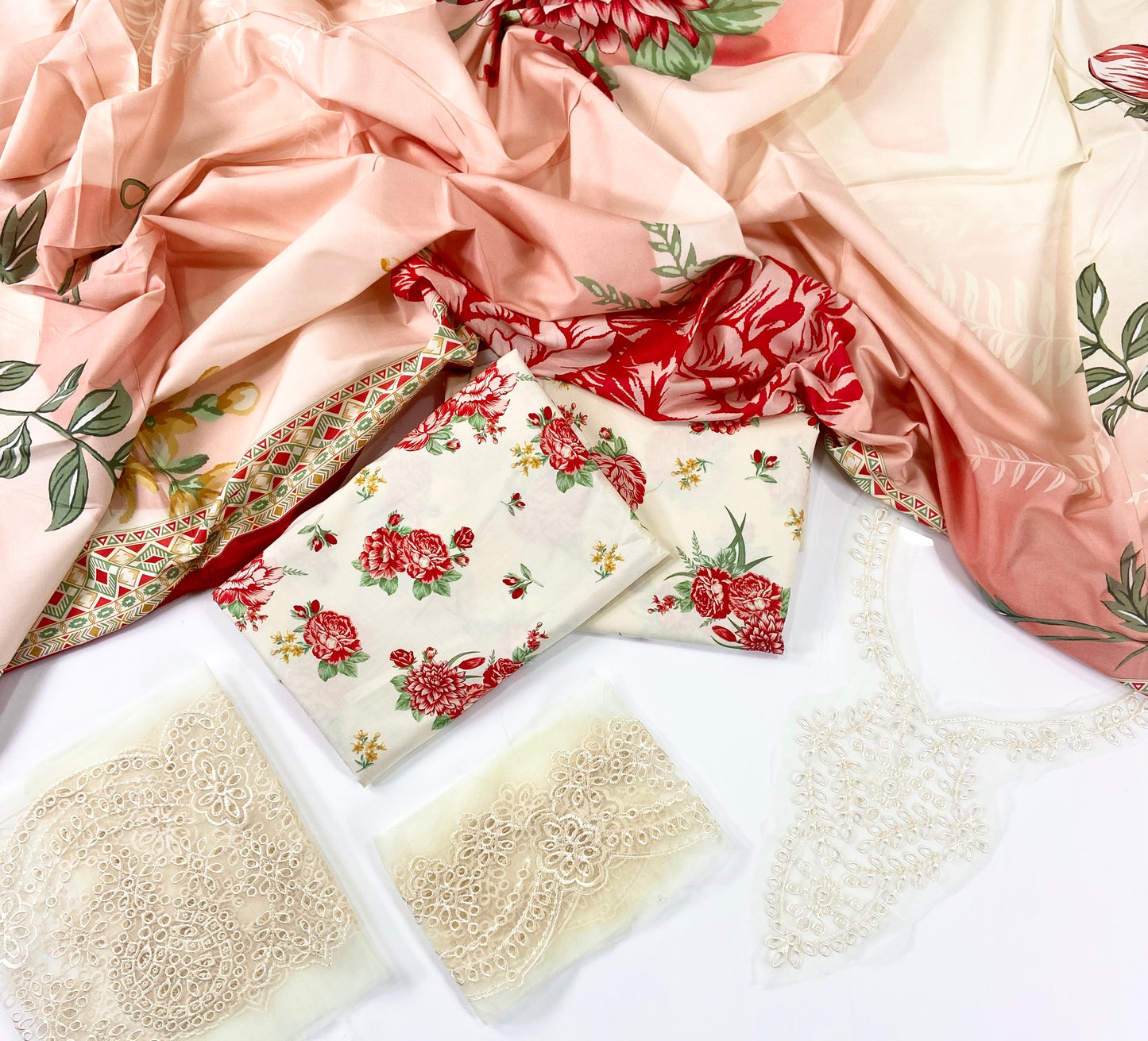 Baroque Printed Linen With Emb Patches 3PC