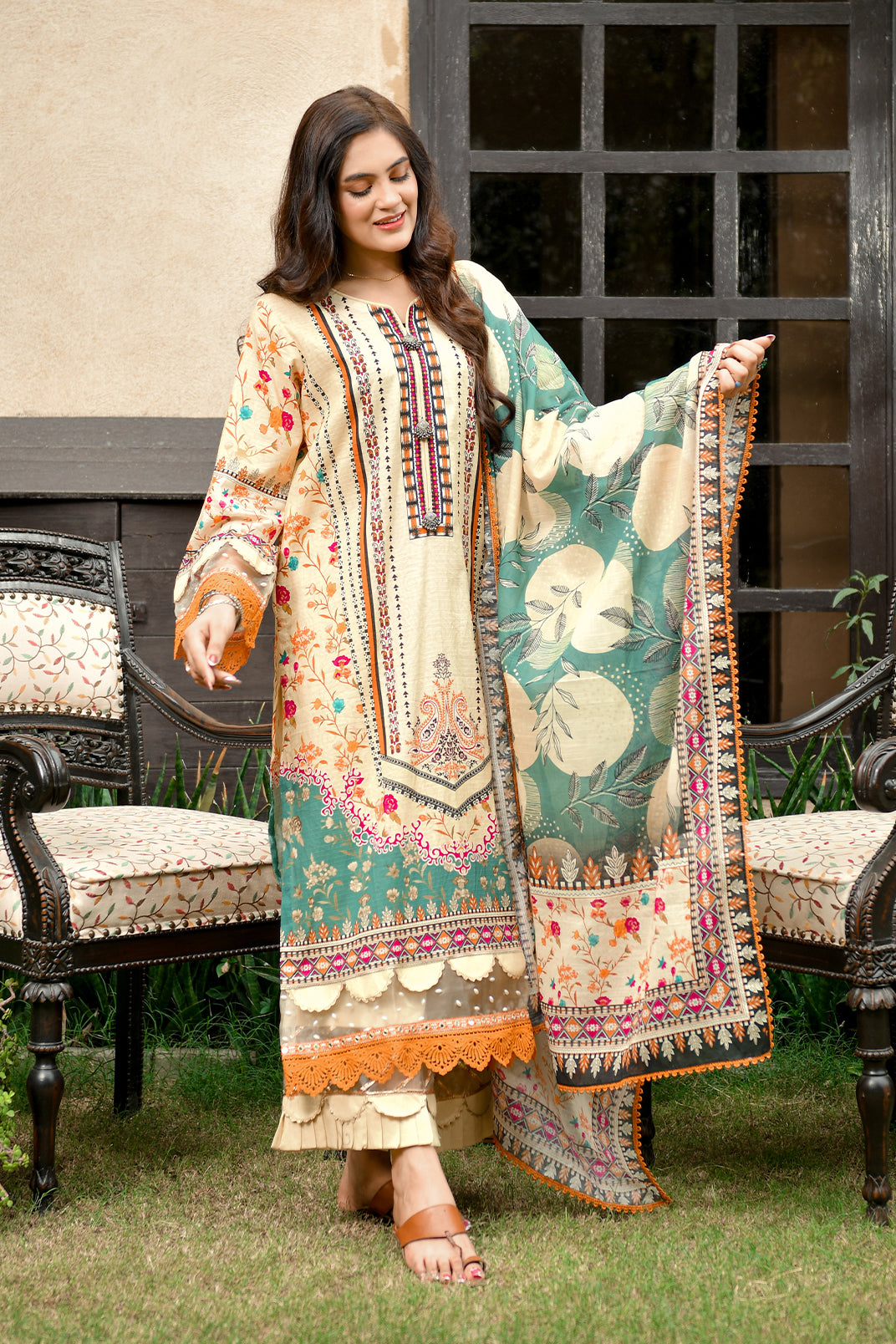 Nada By Murashe Printed Doria Lawn 3-PC