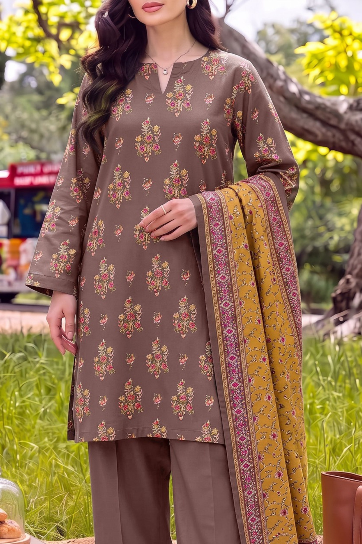 Saya Premium Printed Linen 3PC