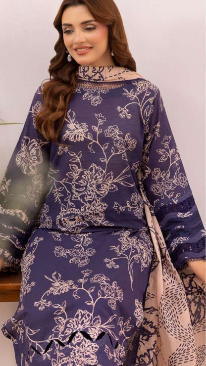 Coral Premium Doria Printed Lawn 3-PC