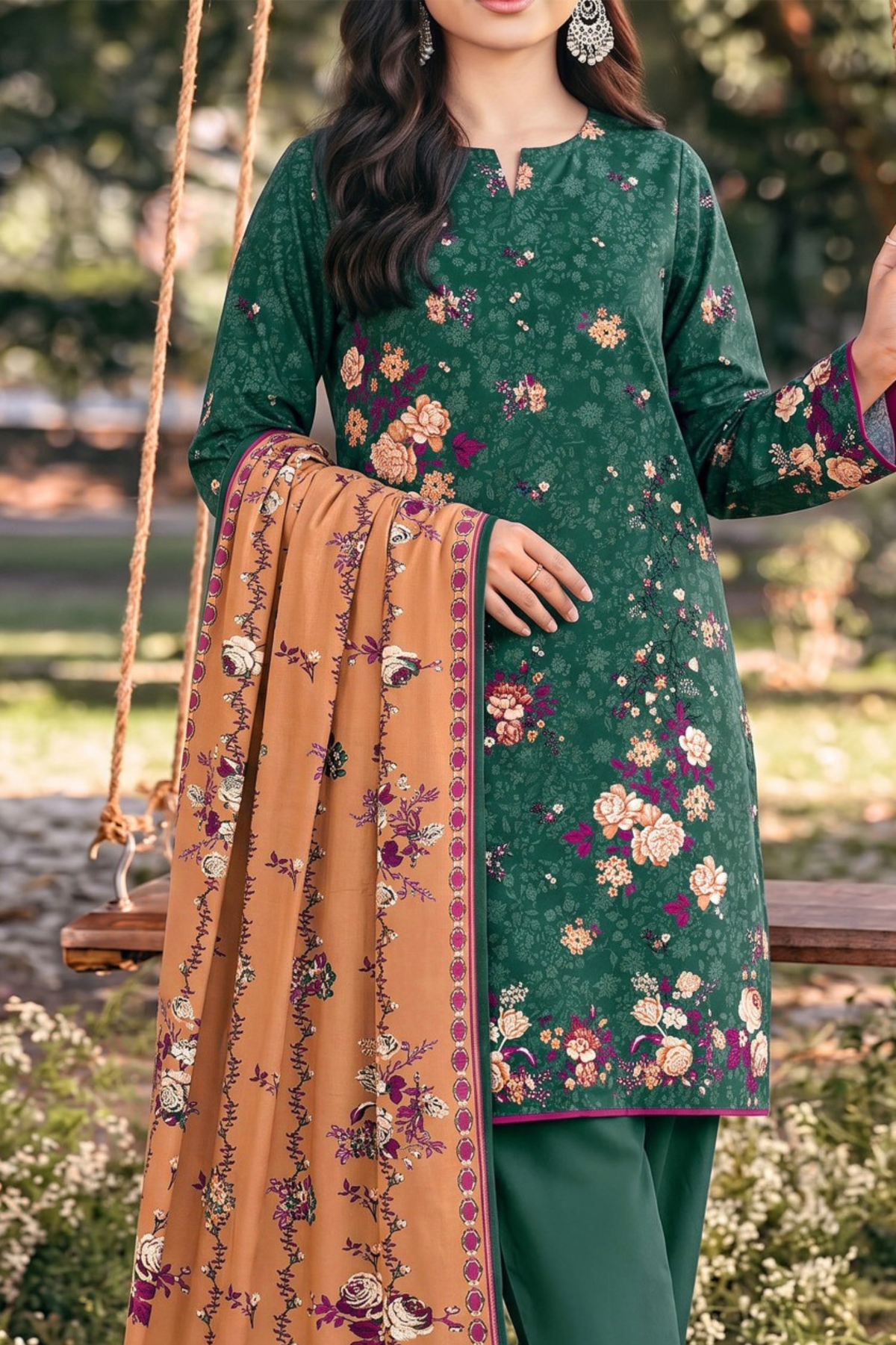 Saya Premium Printed Linen 3PC