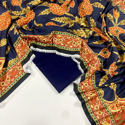 Maria B Slub Khaddar Dyed Matching Suit With Wool Shawl-3PC