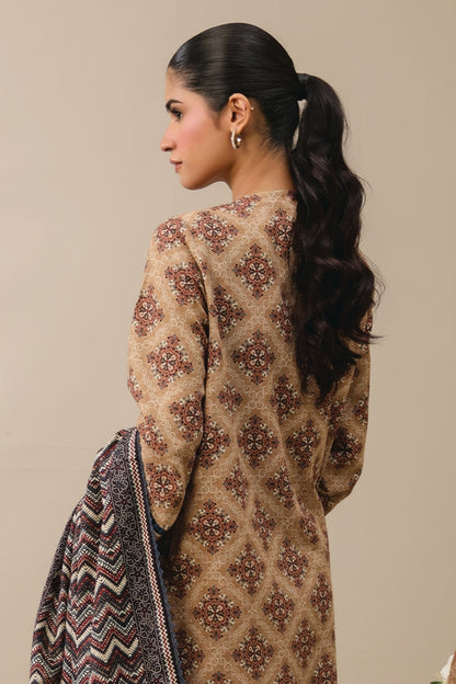 Raqs By Uneq Digital Printed Slub Khaddar 3PC