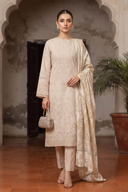 Khoshbo Sa By Anaya Noor Full Emb Dhanak With Plachi Shawl 3PC
