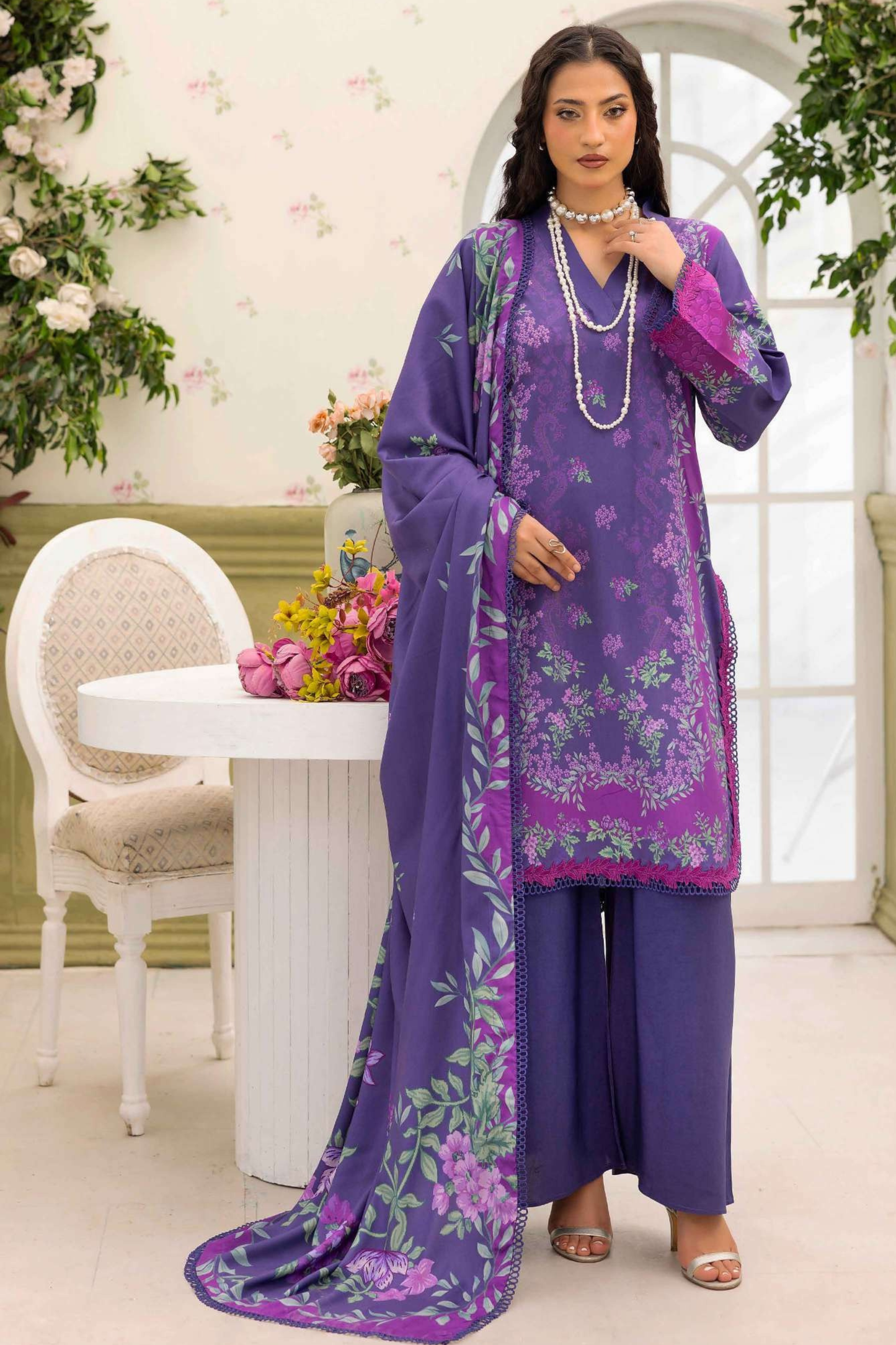Raiha Digital Printed Linen 3PC