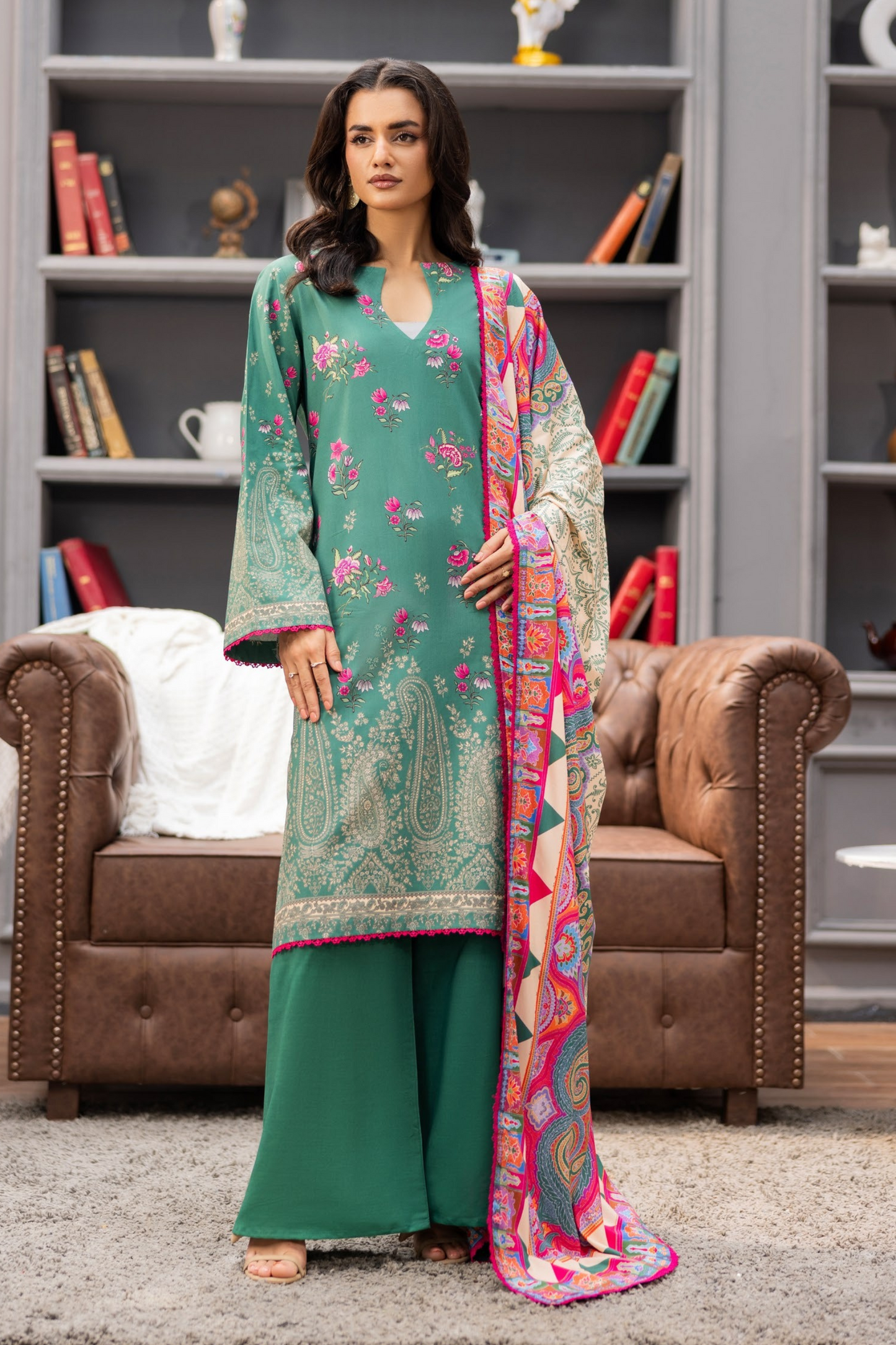 Raiha Luxury Printed Linen 3PC