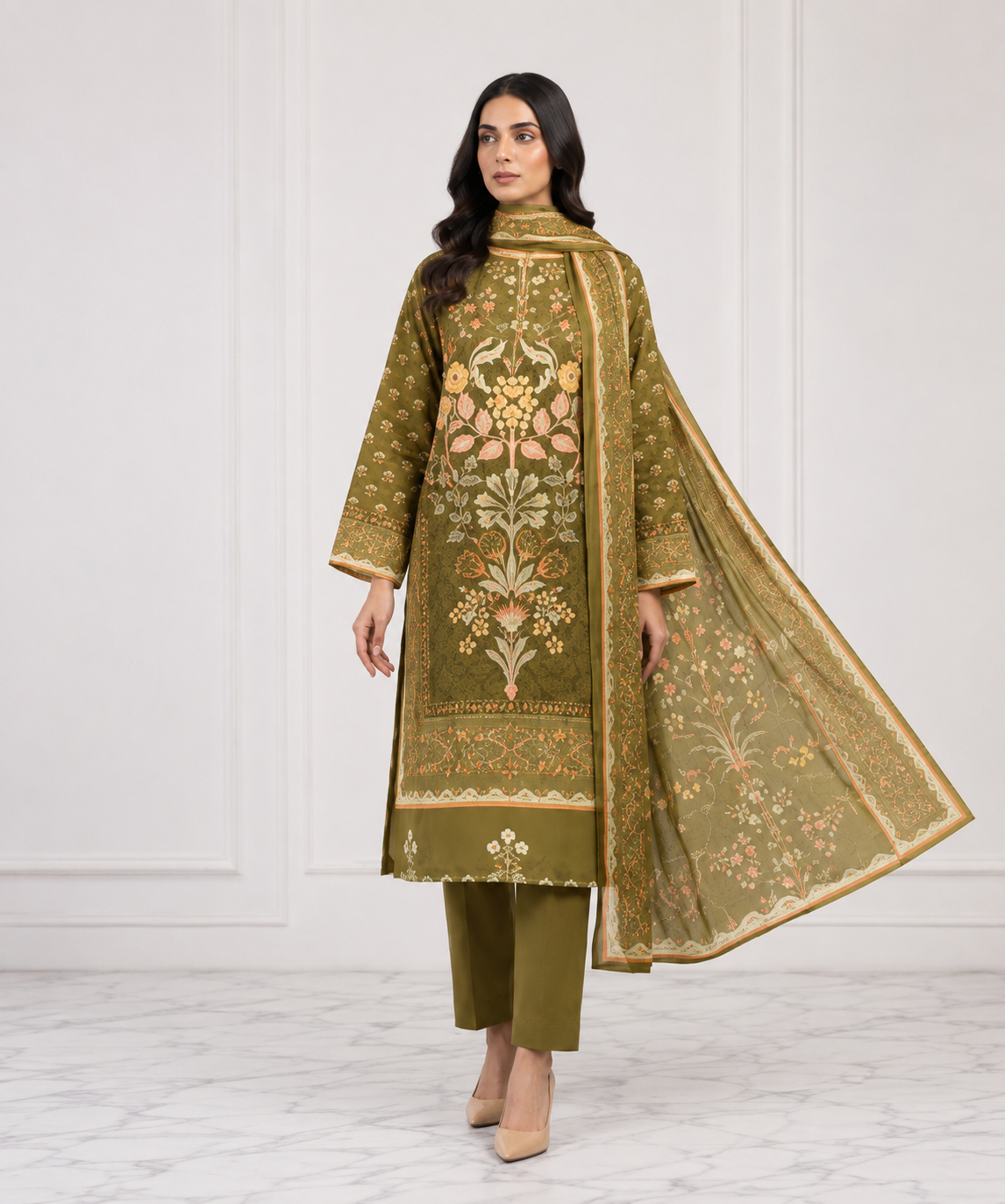 Anaya Digital Printed Linen 3PC