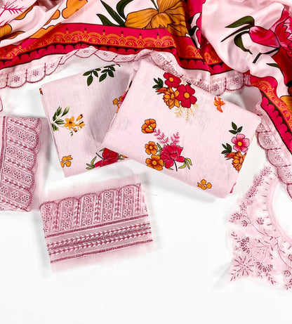 Charizma Printed Slub Khaddar With Emb Patches 3PC