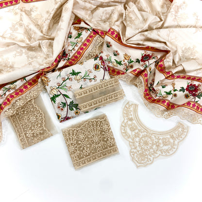 Farasha Emb Digital Printed Khaddar 3PC