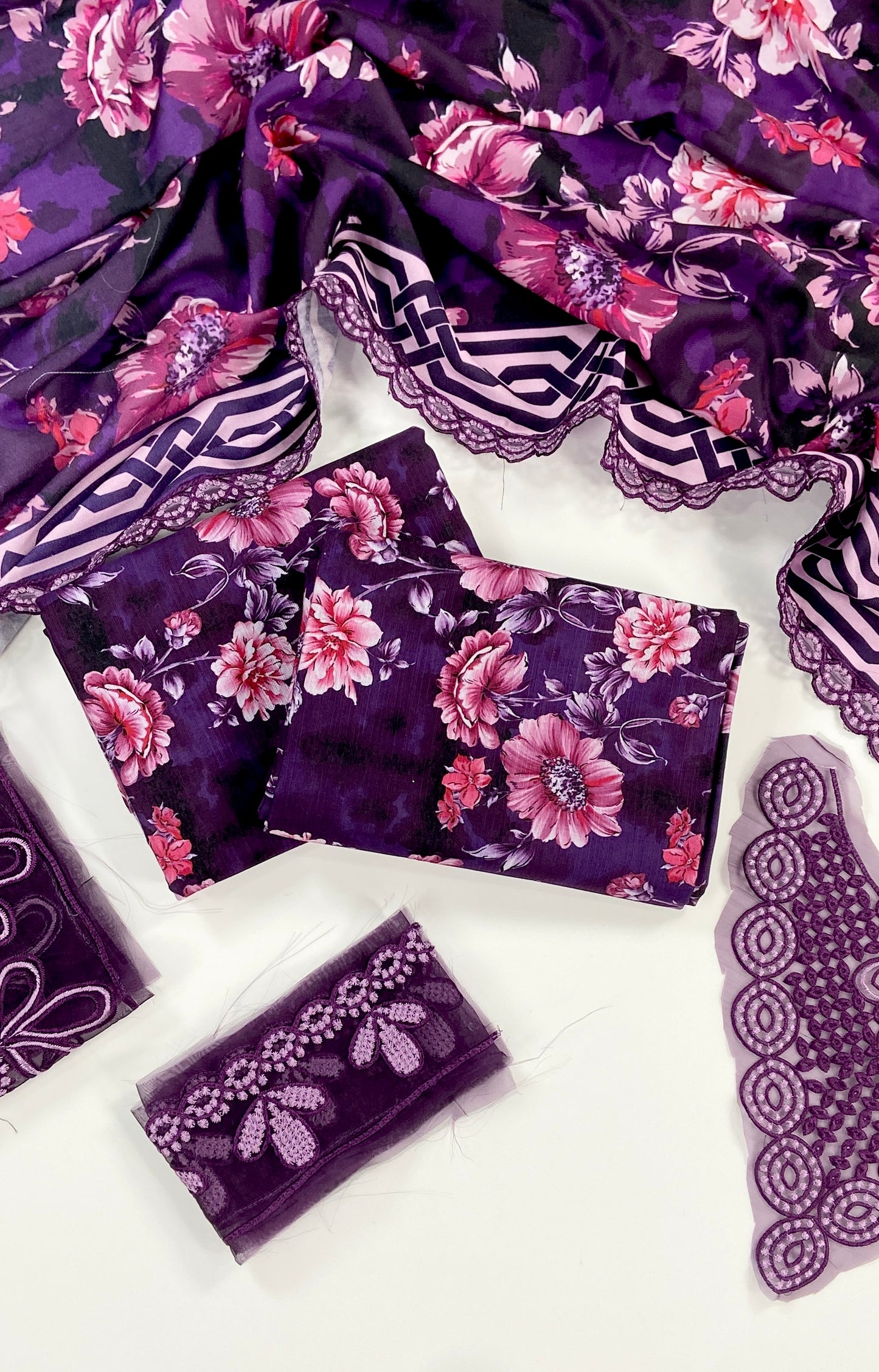 Vanya Printed Slub Khaddar With Emb Patches 3PC