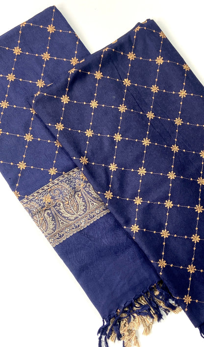 Embroidered Pashmina Jacquard Shawl