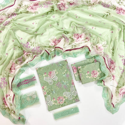 Maria B Embroiderd & Digital Printed Lawn 3PC